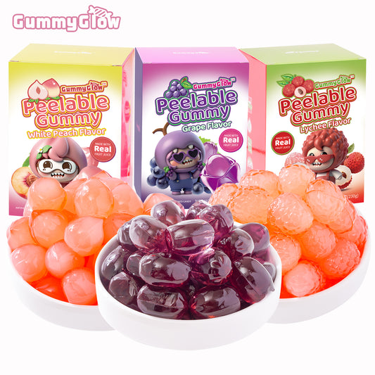 GummyGlow Peelable Fruity Gummy Candy, 8.11oz Box, 45-55 Individually Wrapped Chewy Candies,  Fun to Peel, Perfect for Sharing, Party & Gifts