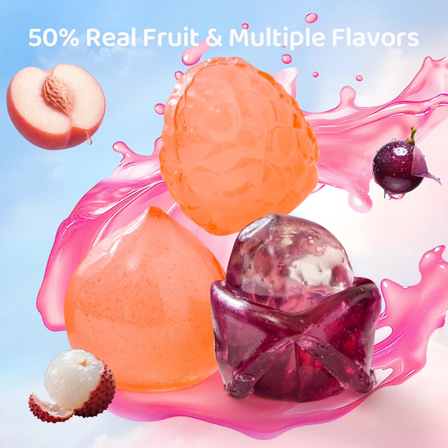 GummyGlow Peelable Fruity Gummy Candy, 8.11oz Box, 45-55 Individually Wrapped Chewy Candies,  Fun to Peel, Perfect for Sharing, Party & Gifts